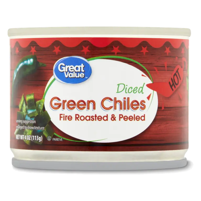 Hot Fire Roasted Diced & Peeled Green Chiles