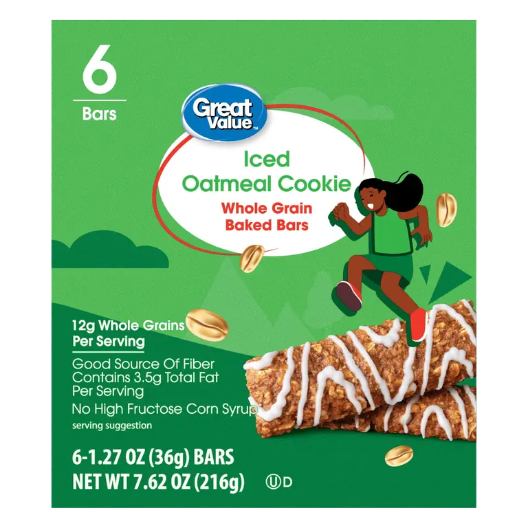 Iced Oatmeal Cookie Whole Grain Baked Bars