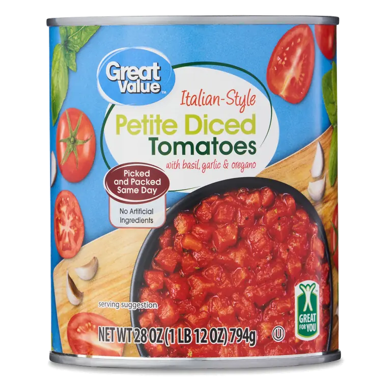 Italian Style Petite Diced Tomatoes with Basil