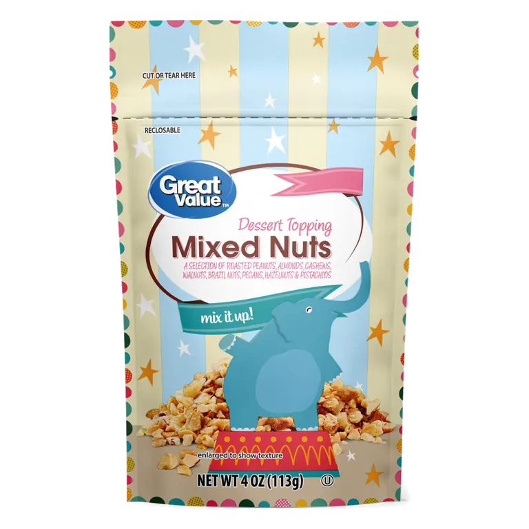 Mixed Nuts Dessert Topping of Roasted Peanuts