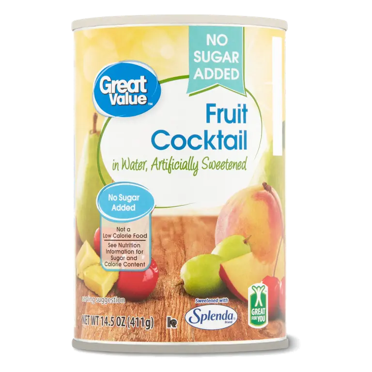 No Sugar Added Fruit Cocktail Packed in Water Sweetened with Splenda