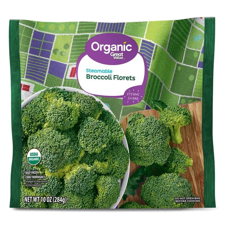 Organic Broccoli Florets Steamable Steams in Bag