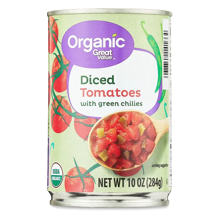 Organic Diced Tomatoes with Green Chilies