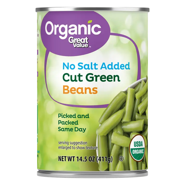 Organic No Salt Added Cut Green Beans