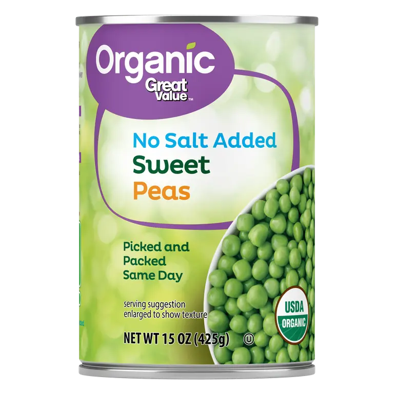 Organic No Salt Added Sweet Peas