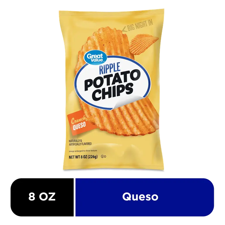 Queso Rippled Potato Chips