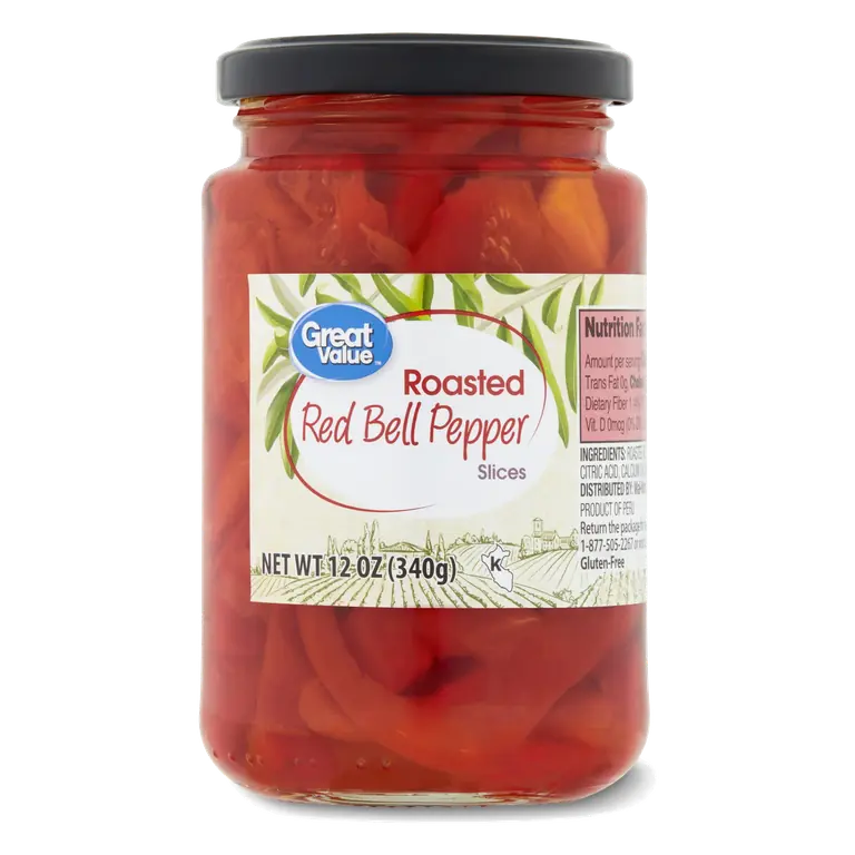 Roasted Red Bell Pepper Slices