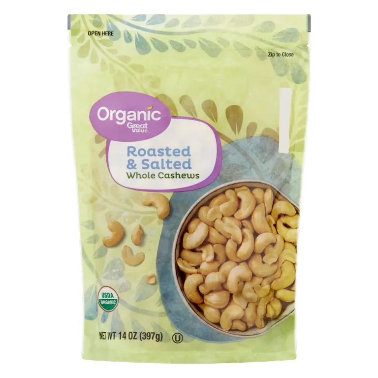 Roasted & Salted Organic Whole Cashews