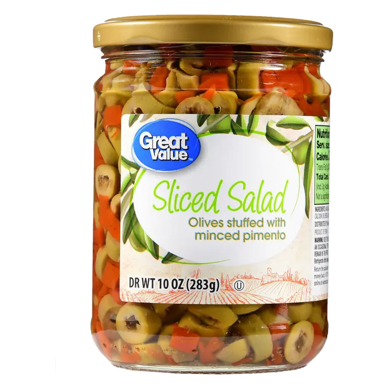 Sliced Salad Olives with Minced Pimento