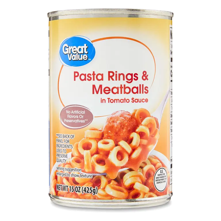 Spaghetti Rings Pasta with Meatballs in Tomato Sauce