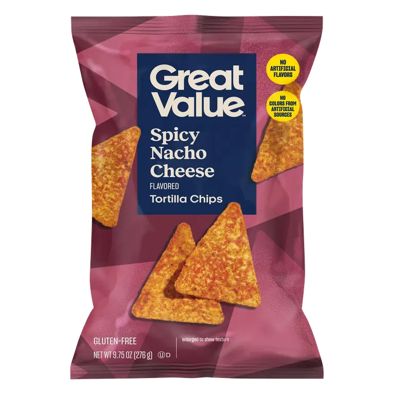 Spicy Nacho Flavored Tortilla Chips