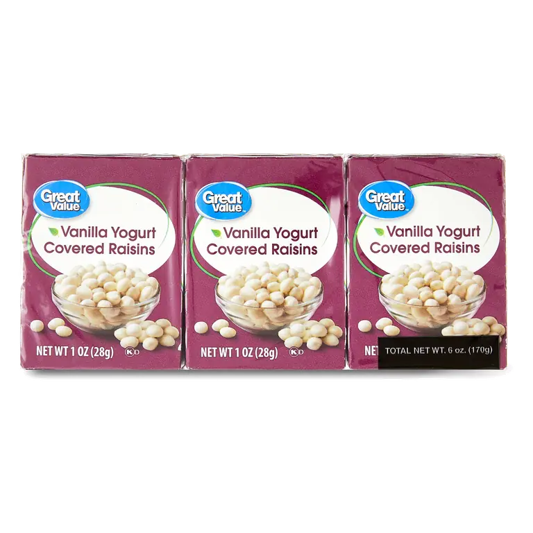 Vanilla Yogurt Covered Raisins 6-Pack/1oz Cartons
