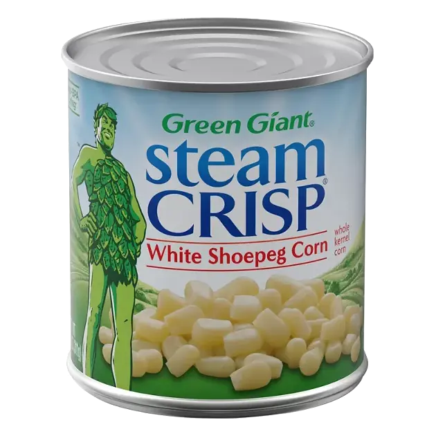 Steam Crisp White Shoepeg Corn, Whole Kernel