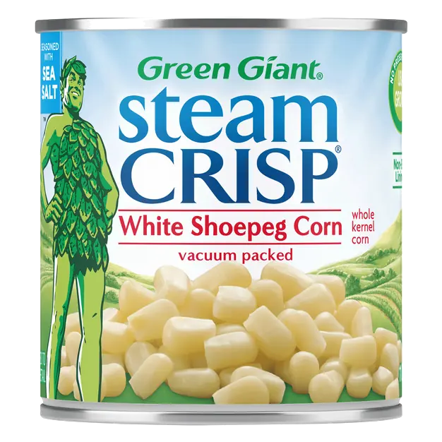 Steam Crisp Whole Kernel White Shoepeg Corn