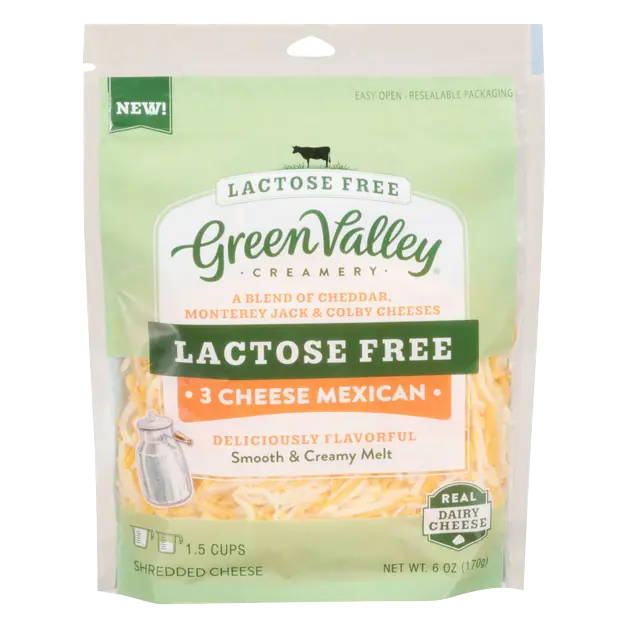 Green Valley Creamery Lactose Free 3 Cheese Mexican Shredded Cheese 6 oz