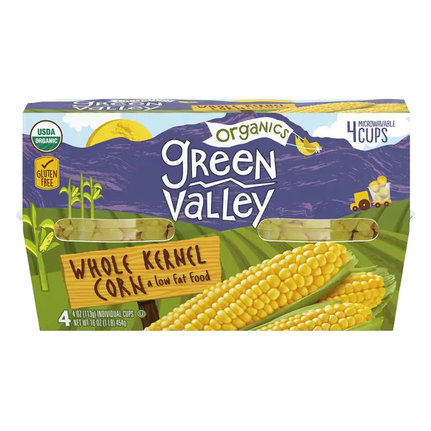 Organics Whole Kernel Corn Microwavable Cups - 4 ct