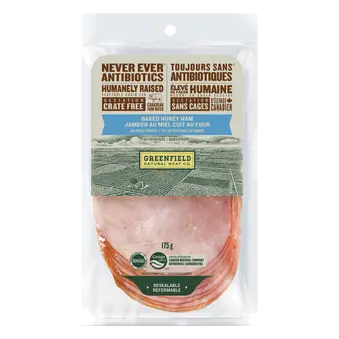 Greenfield Natural Meat Deli Sliced Ham Baked Honey 175 g