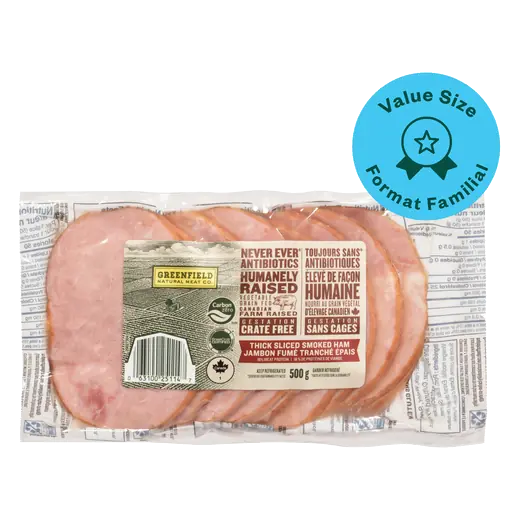 Greenfield Natural Meat Deli Sliced Smoked Ham Thick Slices 500 g