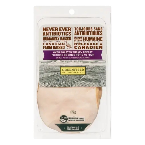 Greenfield Natural Meat Deli Sliced Turkey Breast Oven Roasted 175 g
