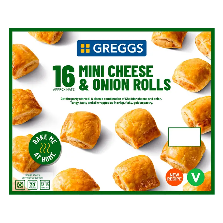 Greggs 16 Mini Cheese & Onion Rolls 480g