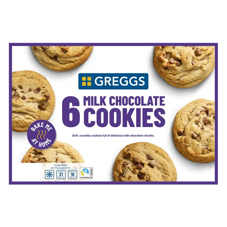 Greggs 6 Milk Chocolate Cookies 420g