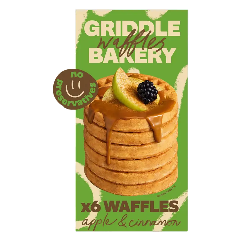 Griddle Waffles Bakery Apple & Cinnamon 6 Waffles 200g