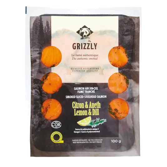 Frozen Smoked Sliced Salmon Lemon & Dill 100 g