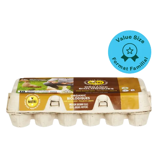 Organic Brown Eggs Medium Value Size 18 Count
