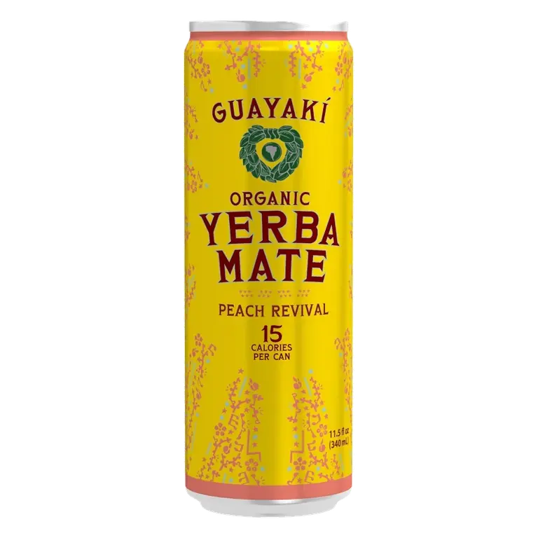 Guayaki Yerba Mate Peach Revival, 11.5 fl oz Can