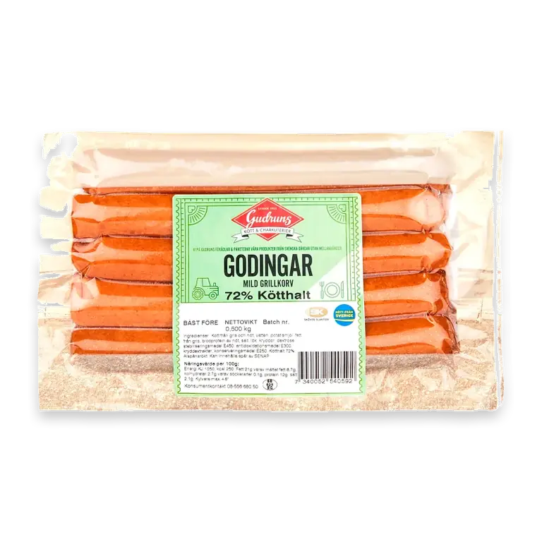 Grillkorv Godingar 76% Kötthalt 500g