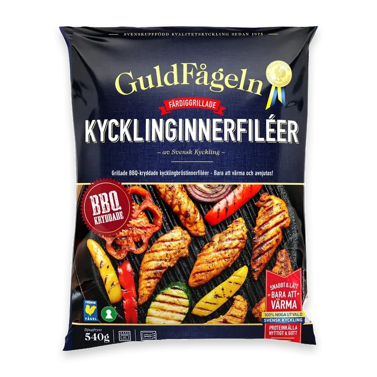 Grillade kycklinginnerfiléer BBQ Fryst 540g
