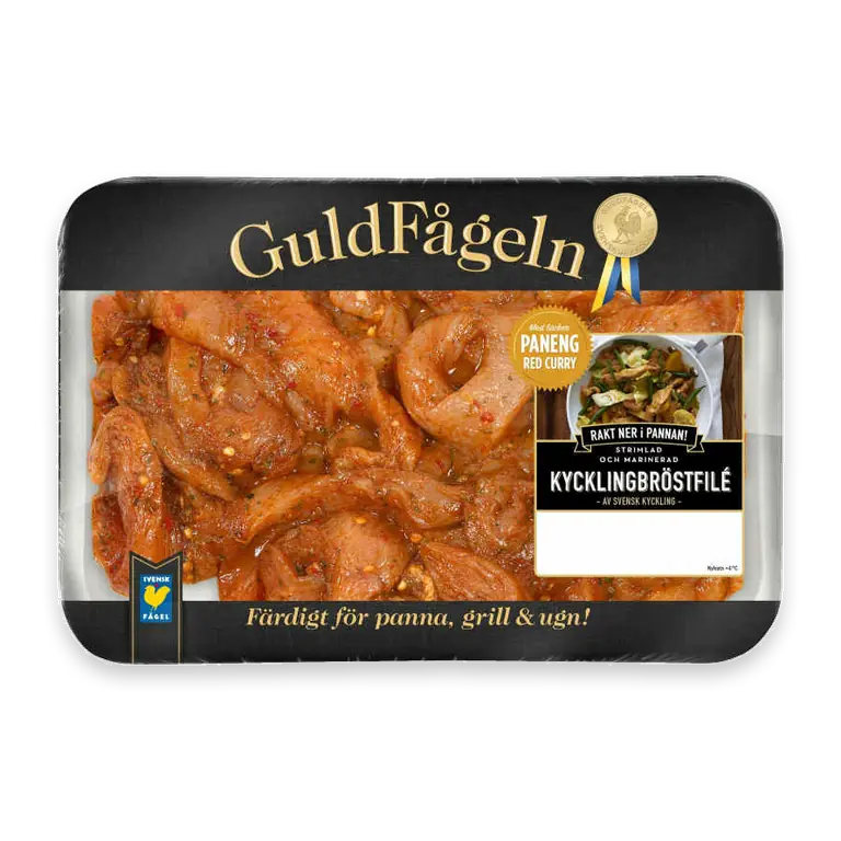 Kycklingbröstfilé Strimlad Paneng Röd Curry