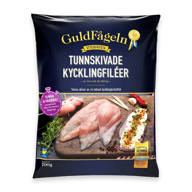 Tunnskivade kycklingfiléer Fryst 700g