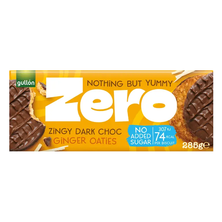 Gullón Zero Zingy Dark Choc Ginger Oaties 285g