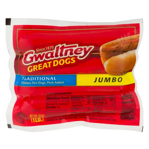 Great Dogs Traditional Jumbo Chicken & Pork Hot Dogs - 8 ct