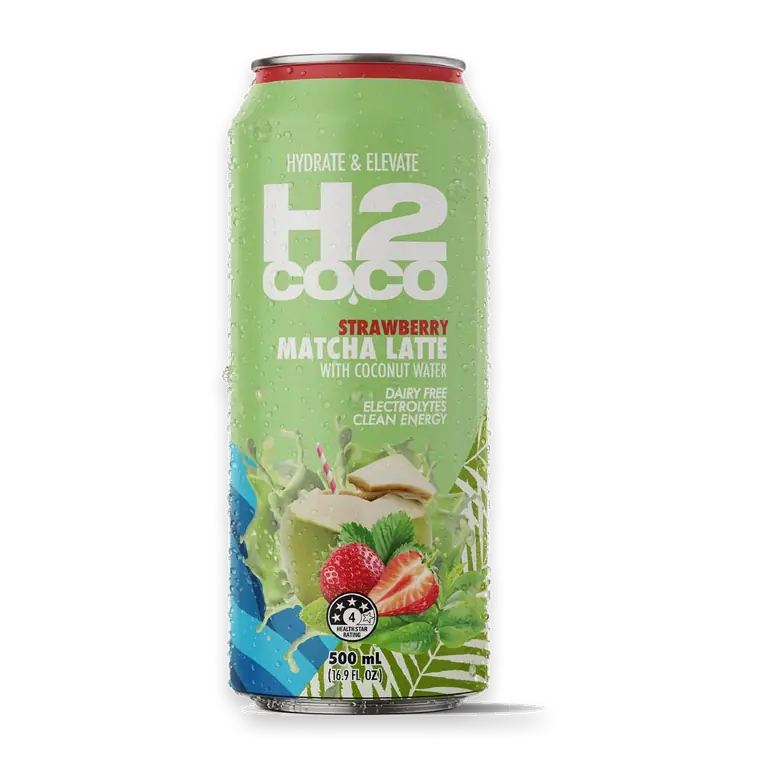 Strawberry Matcha Latte Coconut Water