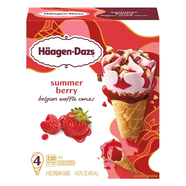 Belgian Waffle Summer Berry Ice Cream Cones