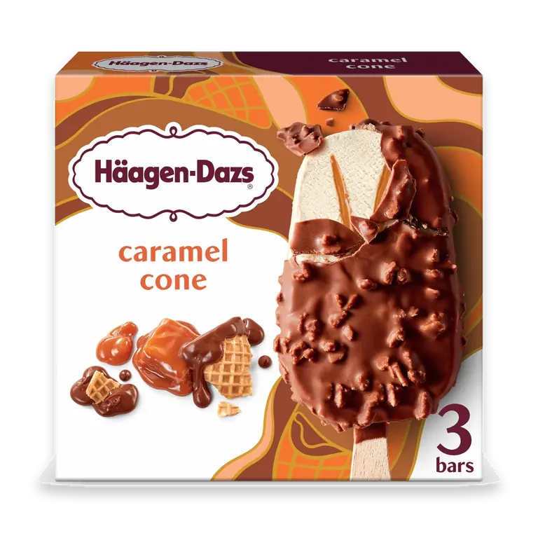 Caramel Cone Ice Cream Bars, 3 Count
