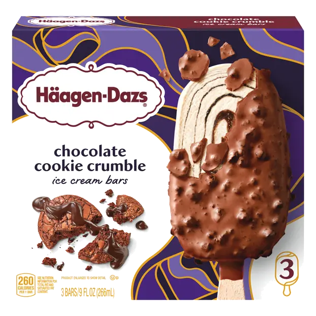 Chocolate Cookie Crumble Ice Cream Bars - 3 ct