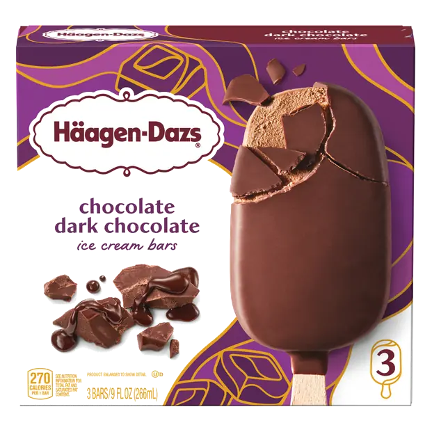 Chocolate Dark Chocolate Ice Cream Bars - 3 ct
