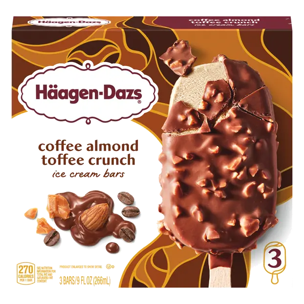 Coffee Almond Toffee Crunch Ice Cream Bars - 3 ct