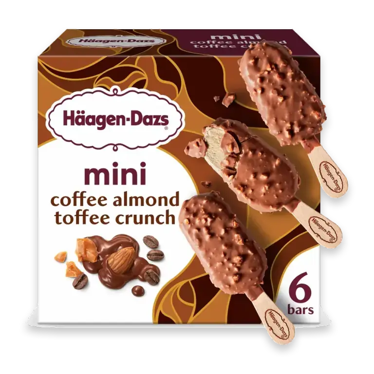 Coffee Almond Toffee Crunch Mini Ice Cream Bars, 6 Count