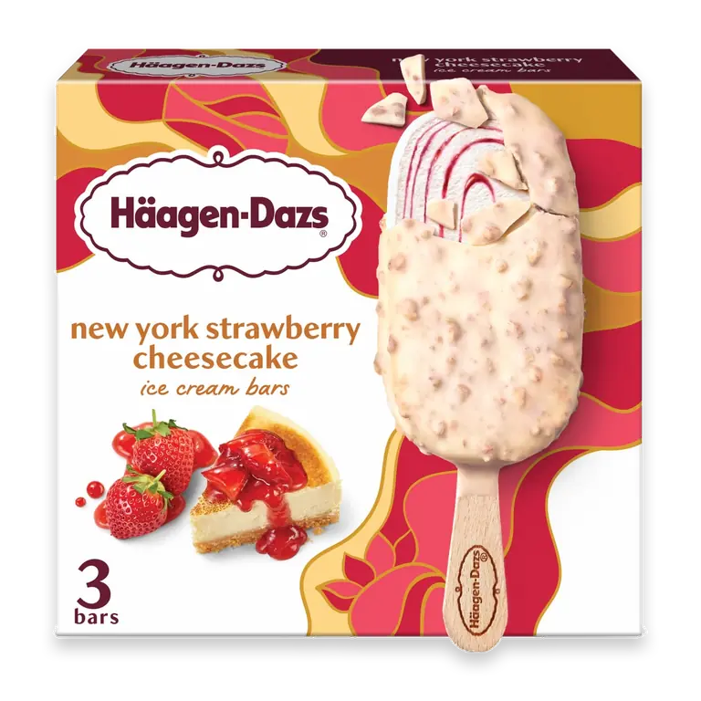 New York Strawberry Cheesecake Ice Cream Bars, 3 Count