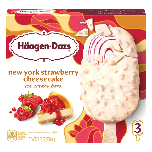 New York Strawberry Cheesecake Ice Cream Bars - 3 ct
