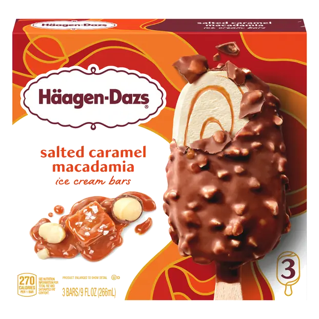 Salted Caramel Macadamia Ice Cream Bars - 3 ct