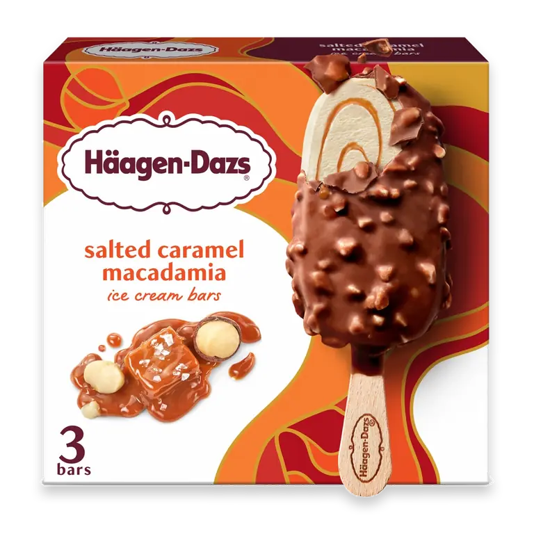 Salted Caramel Macadamia Nut Ice Cream Bars, 3 Count