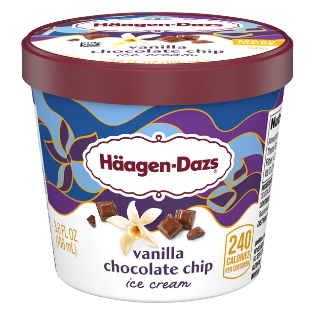 Vanilla Chocolate Chip Ice Cream Single Serve