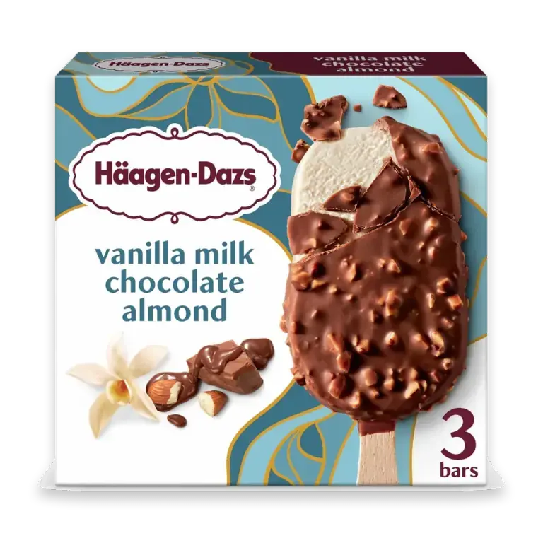 Vanilla Milk Chocolate Almond Ice Cream Bars, 3 Count