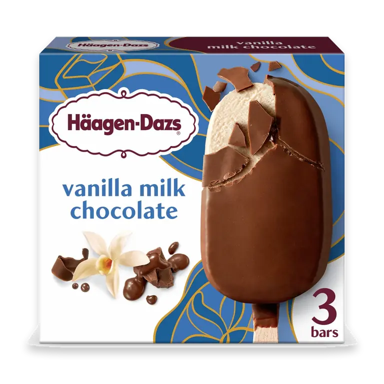 Vanilla Milk Chocolate Ice Cream Bars, 3 Count
