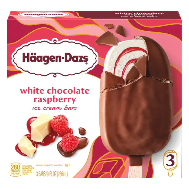 White Chocolate Raspberry Ice Cream Bars - 3 ct